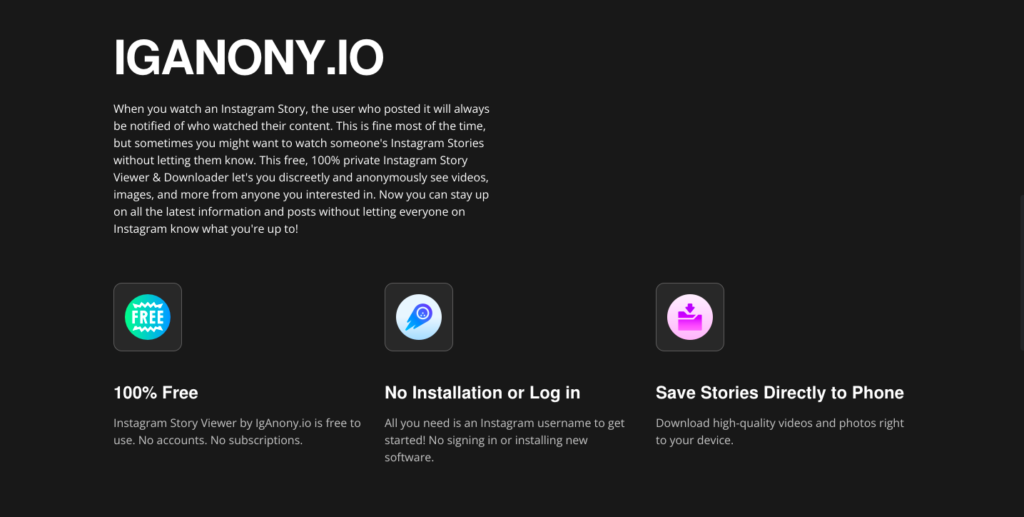 Features of Instagram Story Viewer IGAnony