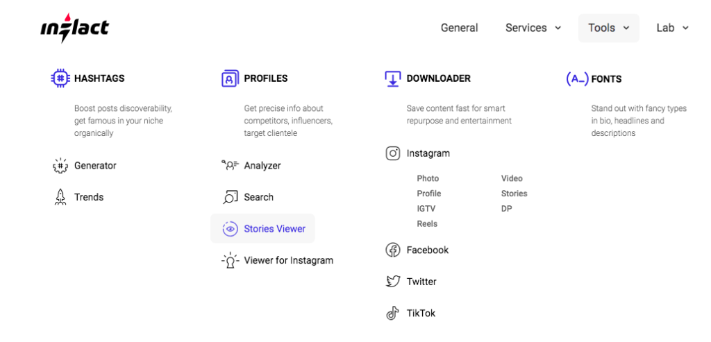 Inflact Profile Viewer