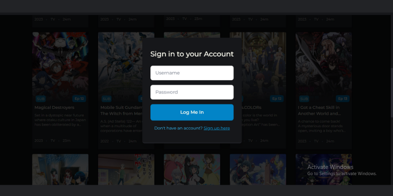 how to make an account on animixplay website