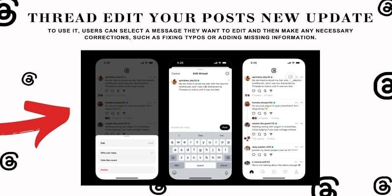 Thread user can 'Edit Your Post'  for up to five minutes after publishing without paying a subscription fee