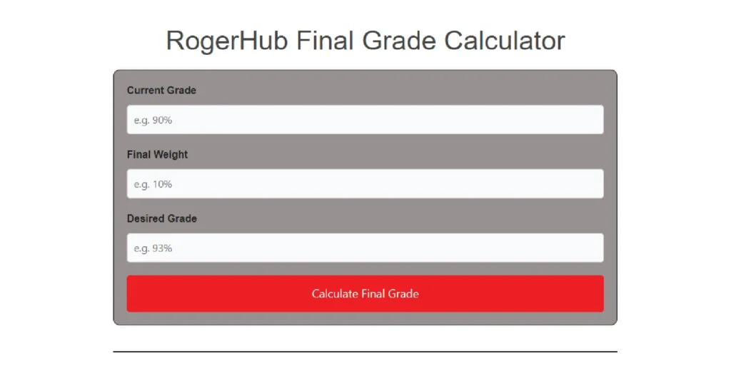 RogerHub Final exam Grade Calculator