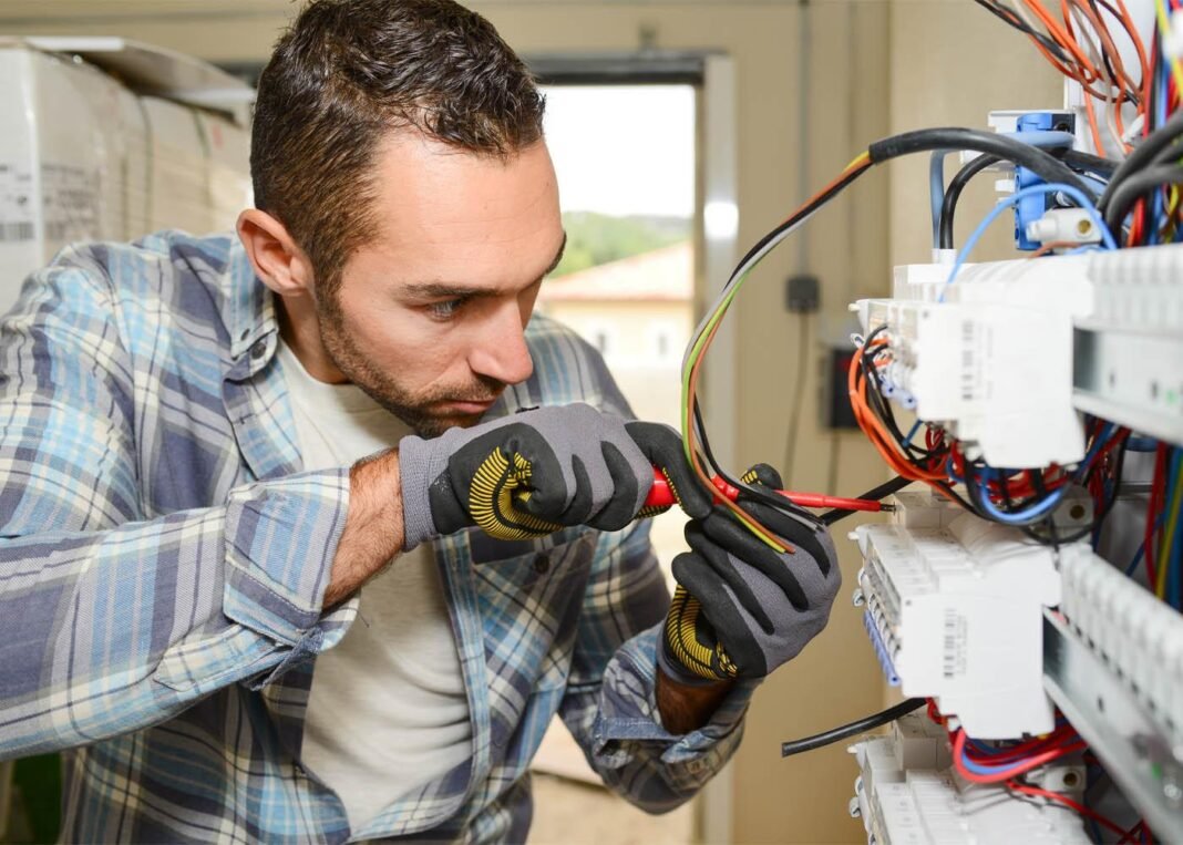 Qualified electrician in Fulham fixing electrical wiring